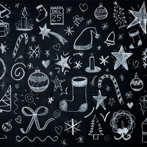 kerstillustraties op krijtbord-500